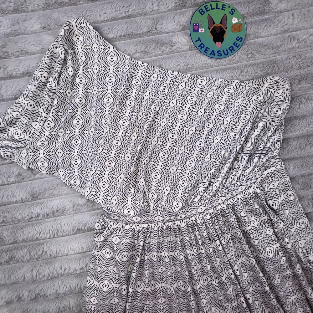 Anthro Maeve One-Shoulder Jamie Jumpsuit Romper Sz XS Stretch Wide Leg Aztec