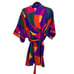 Vintage Beth Michaels Robe Womens Small Multicolor Color Blocking Satin