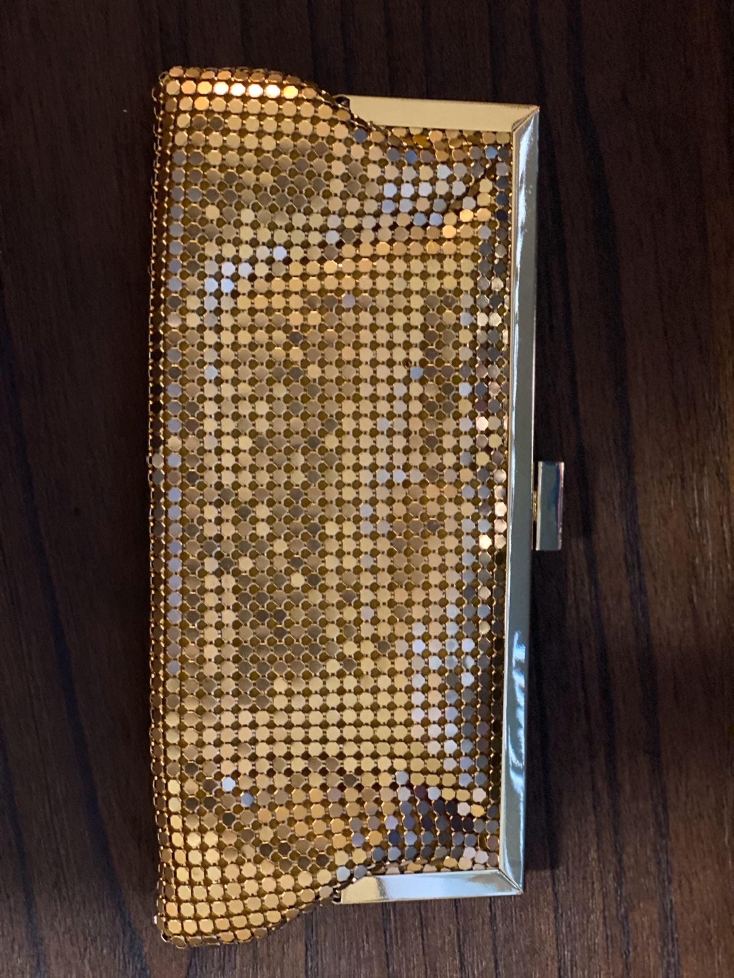 Vintage Bebe Gold Metallic Clutch
