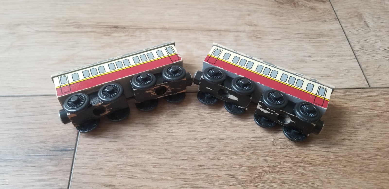 Wooden railway Thomas the train Express coaches or "Gordon's coaches" as my boys