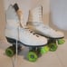 Vtg Rare Women's Roller Derby Skates Hyde Boots, Plates White Size 8
