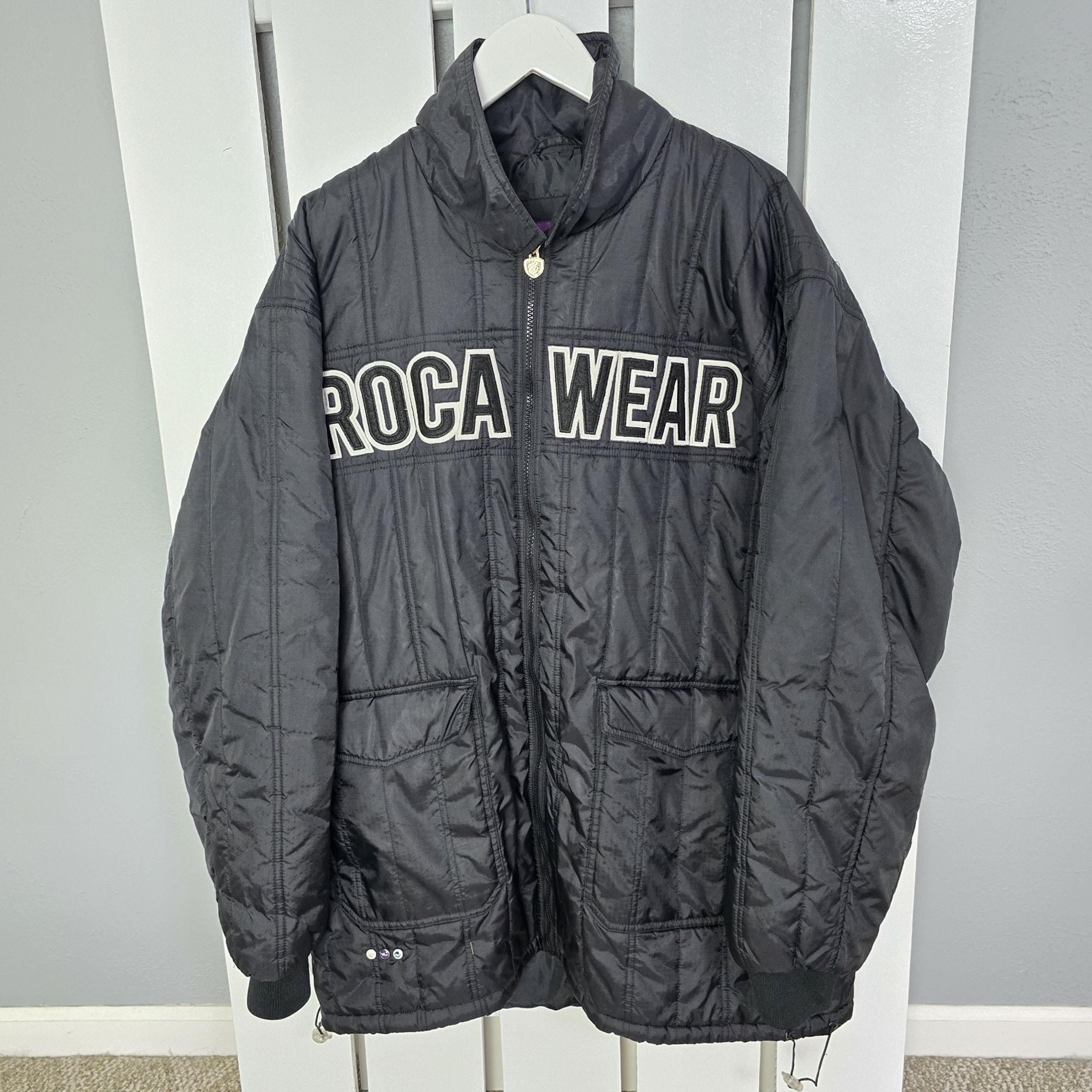 Rocawear Quilted Black Full Zip Nylon Jacket Men’s 2XL Jay-Z Y2K Hip Hop