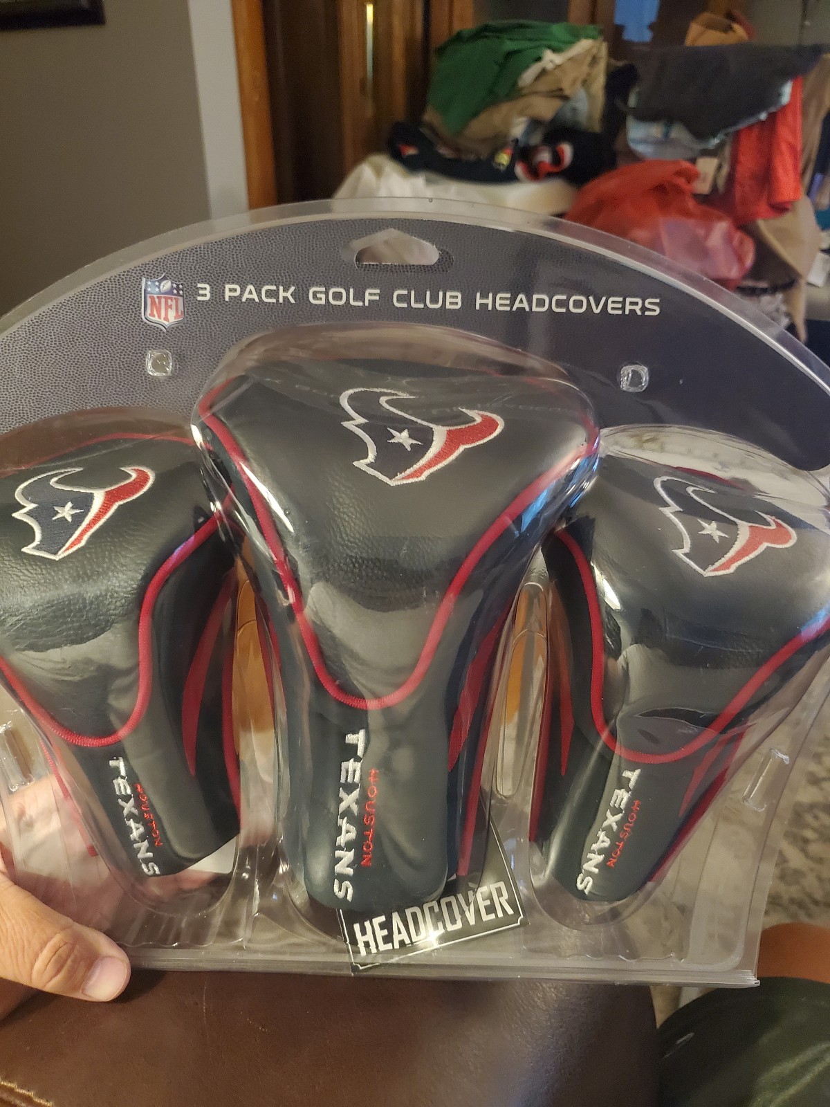 Houston Texans - NFL 3 pack golf club headcovers. NEW in package