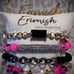 New ERIMISH Bracelets- 4 pc Stack - Pink, Black & Gold Glitterbar & Gem Gift Box