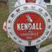Kendall Oil Round THERMOMETER with Dome GLASS FACE Sign Gas Service Station