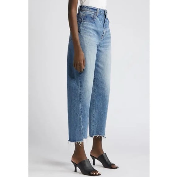 MOUSSY VINTAGE barrel Straight-Leg crop Jeans