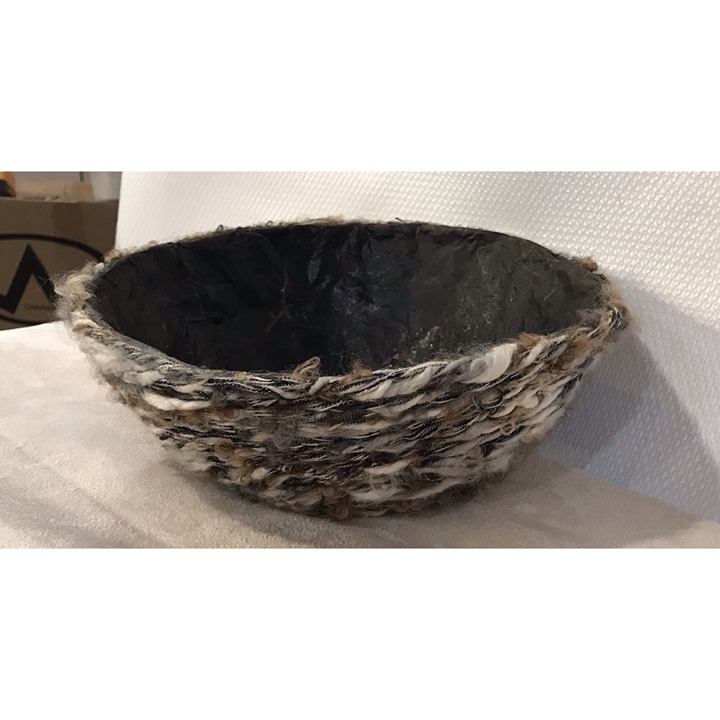 Gorgeous OOAK Yarn Wrapped Gourd Bowl | Local Artist D.M. Novak | Free Shipping