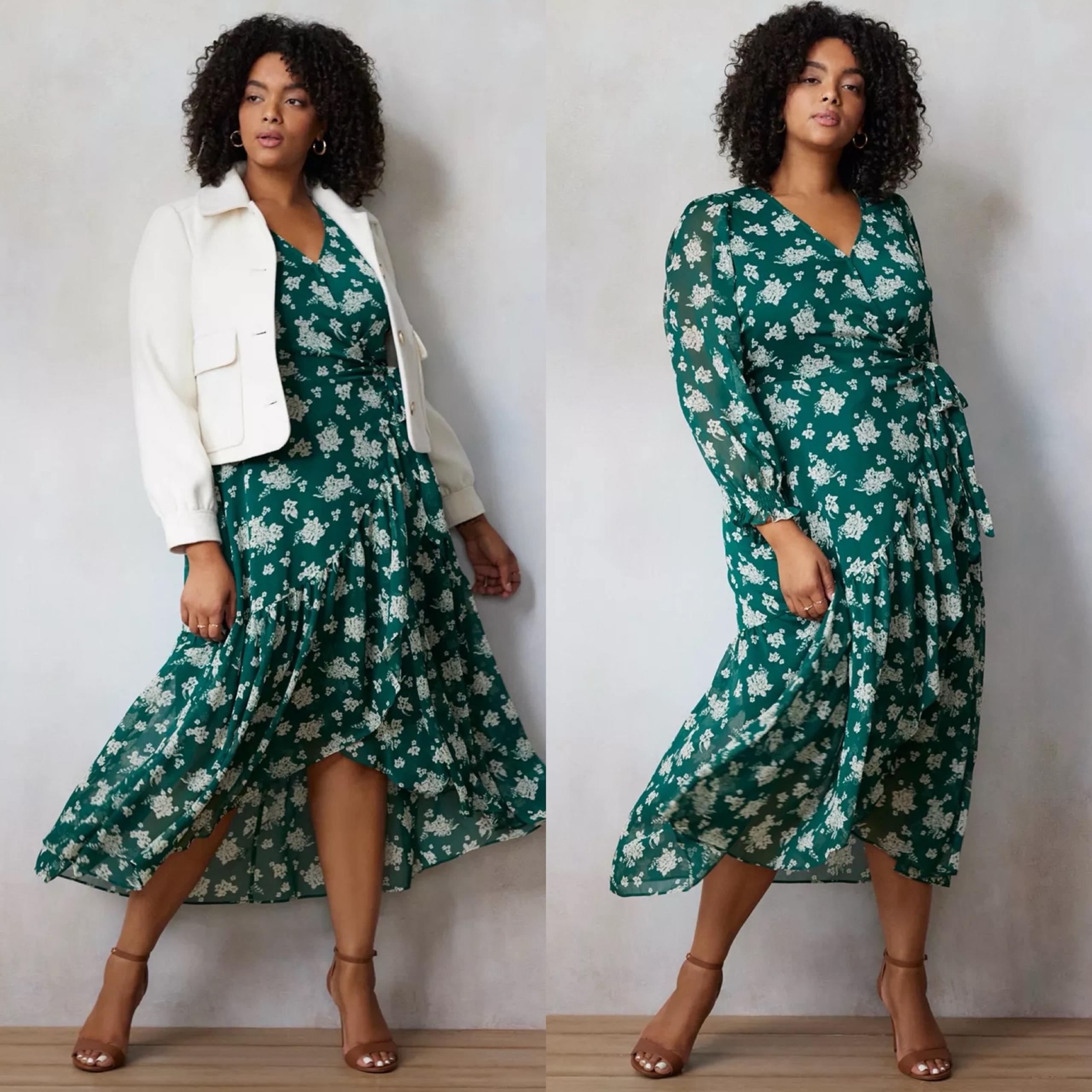 LC Lauren Conrad Women's High Low Wrap Maxi Dress