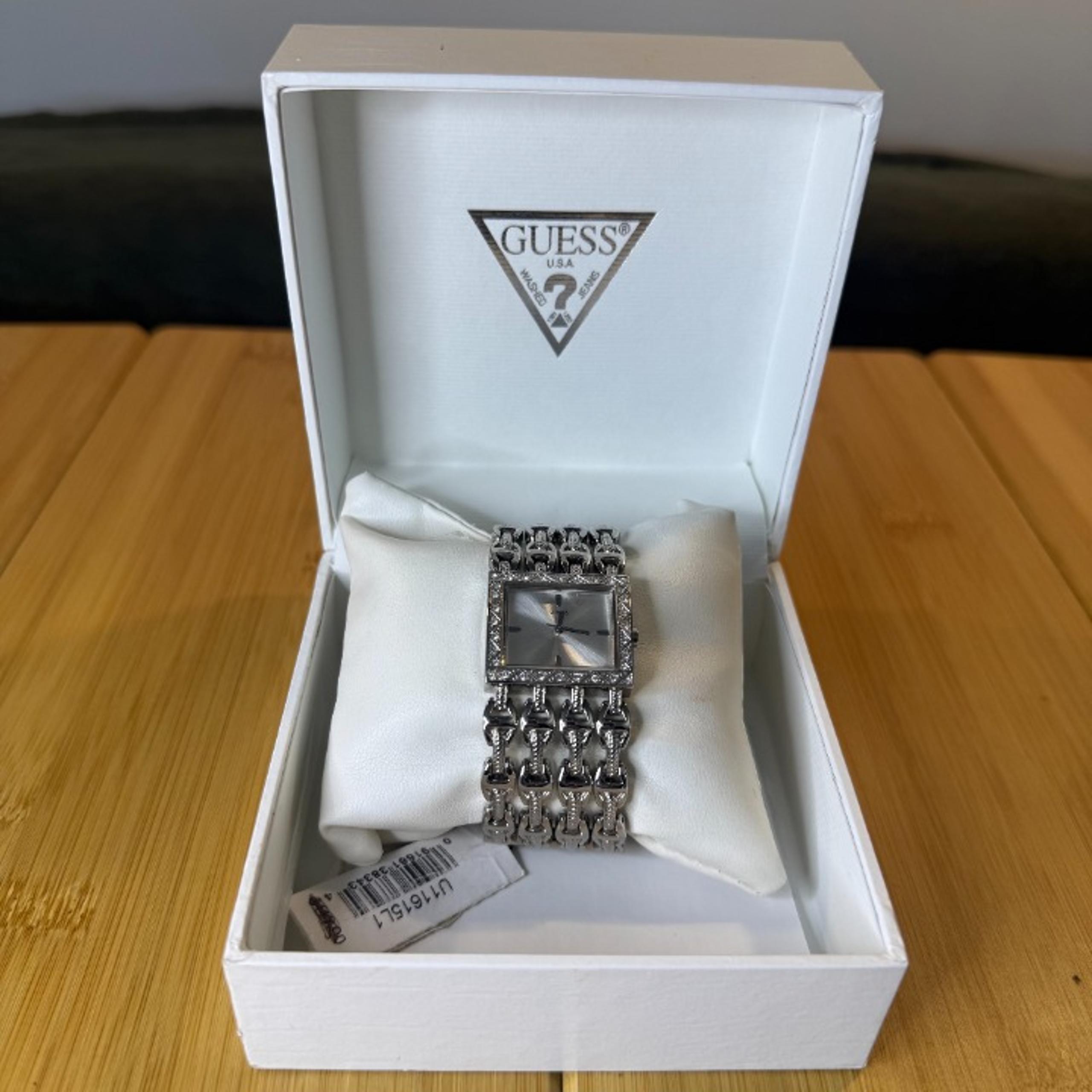 Guess by Marciano Tank Watch w/ Crystals + Rope Bracelet NIB, 28mm