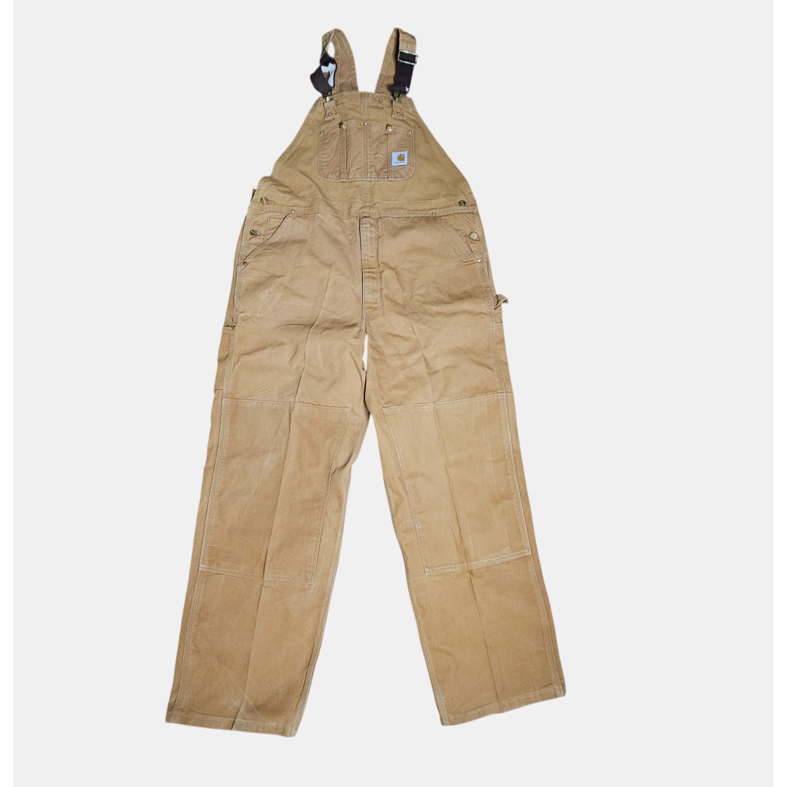 Carhartt Mens Duck Unlined Bib Overalls 43x32 Double Knee Outdoor Workwear