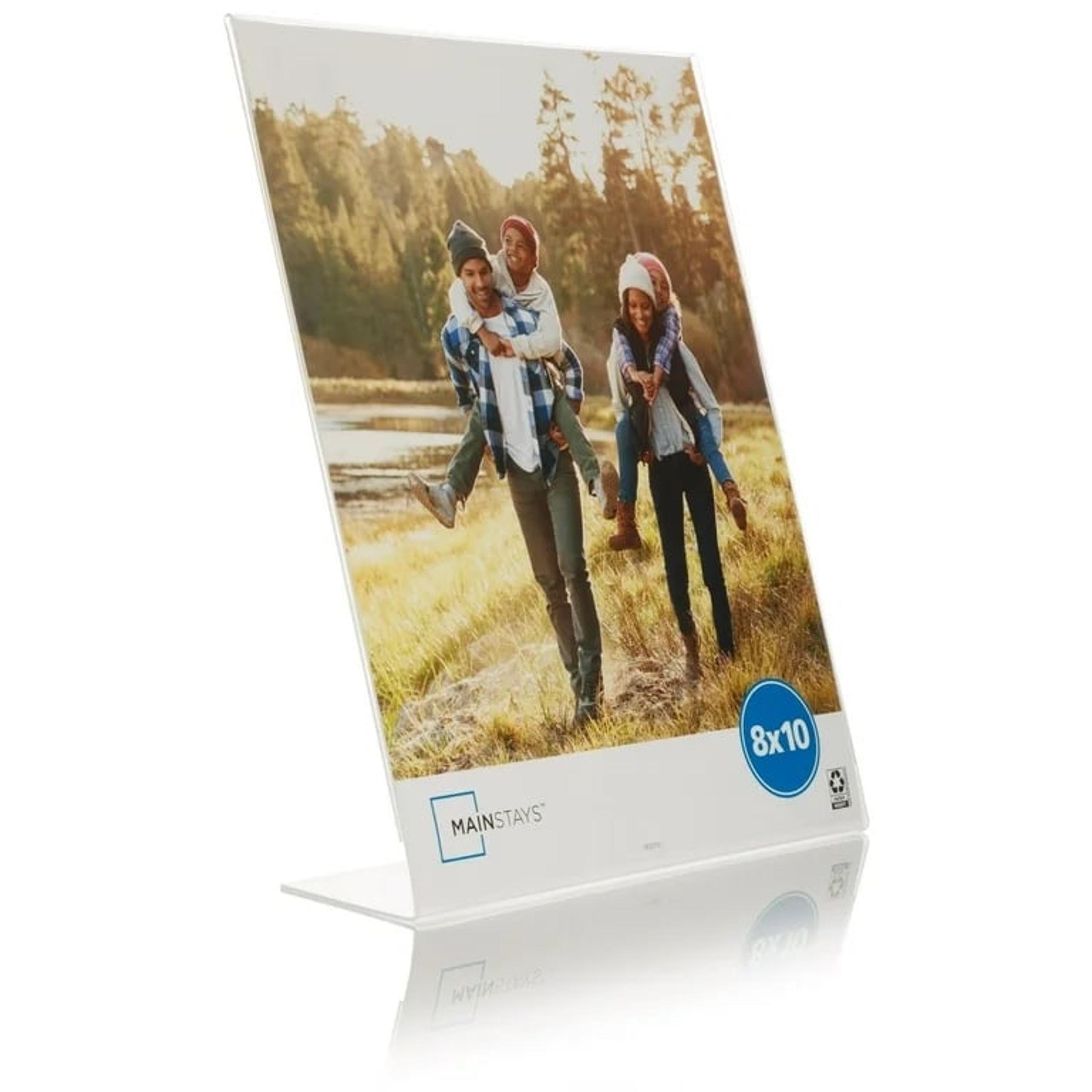 Mainstays 8x10 Vertical Bent Acrylic Tabletop Picture Frame