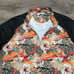 Bermuda Sands 1/4 Zip Golf Pullover Long Sleeve Orange Black Print Size Large