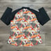 Bermuda Sands 1/4 Zip Golf Pullover Long Sleeve Orange Black Print Size Large
