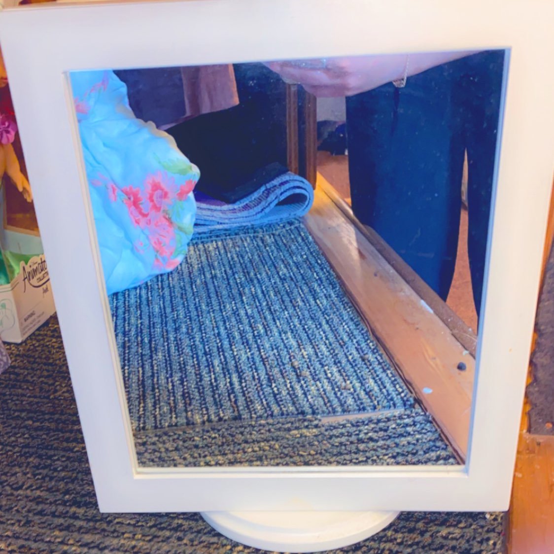 Vanity jewelry holder mirror