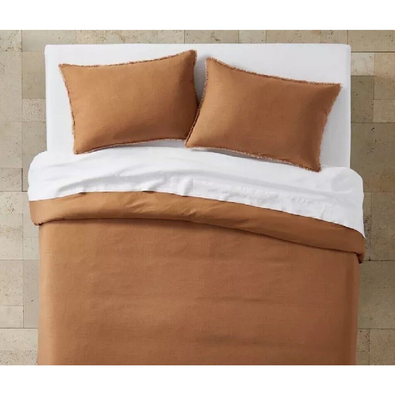 Casaluna Heavyweight Linen Blend Duvet Cover & Pillow Sham Set Brown Full/Queen*