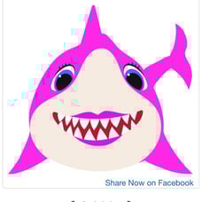 PINK BABY SHARK CARDBOARD CUTOUT FREE SHIP!