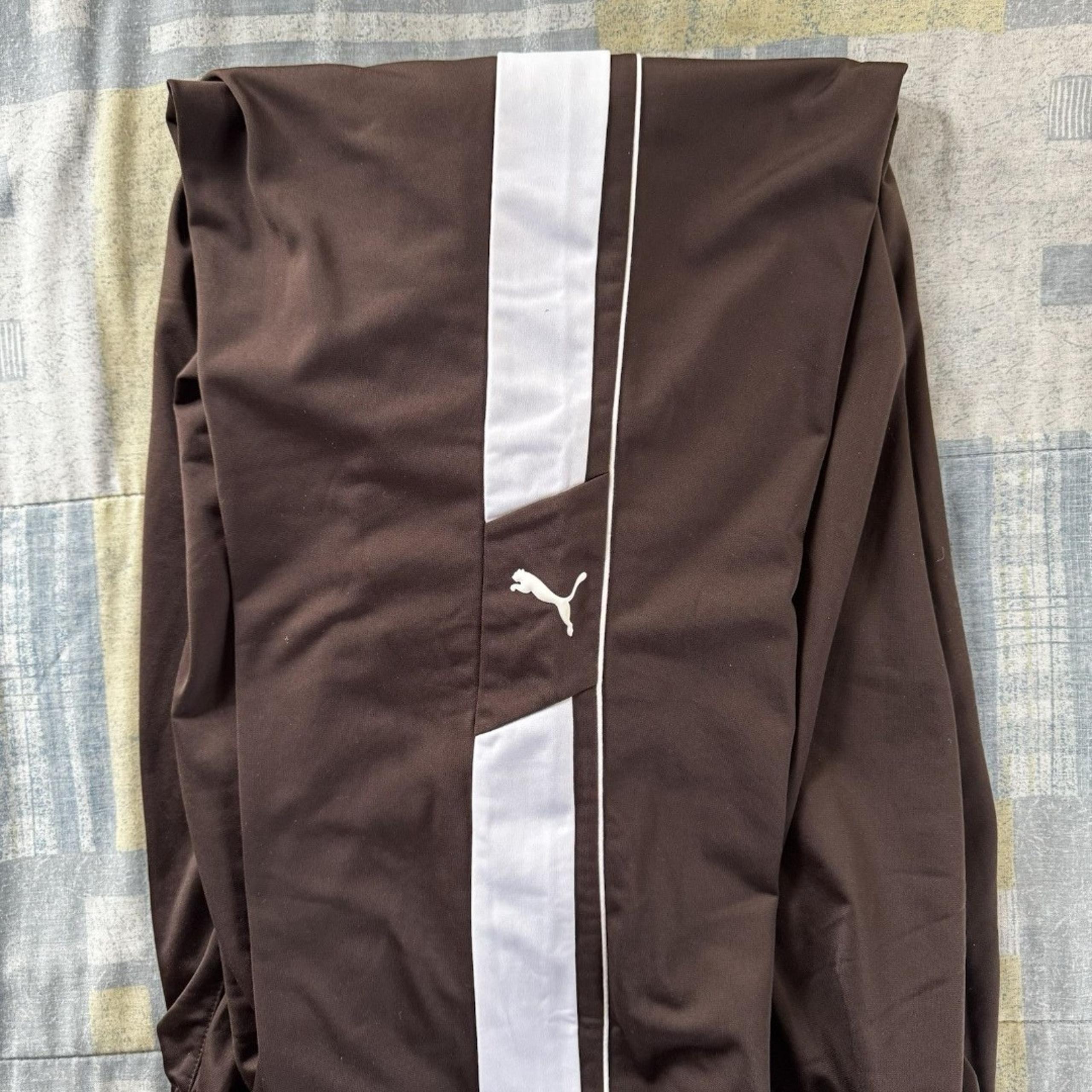 Puma Brown Leg Striped Logo Big & Tall Sweatpants Men's Sz XL
