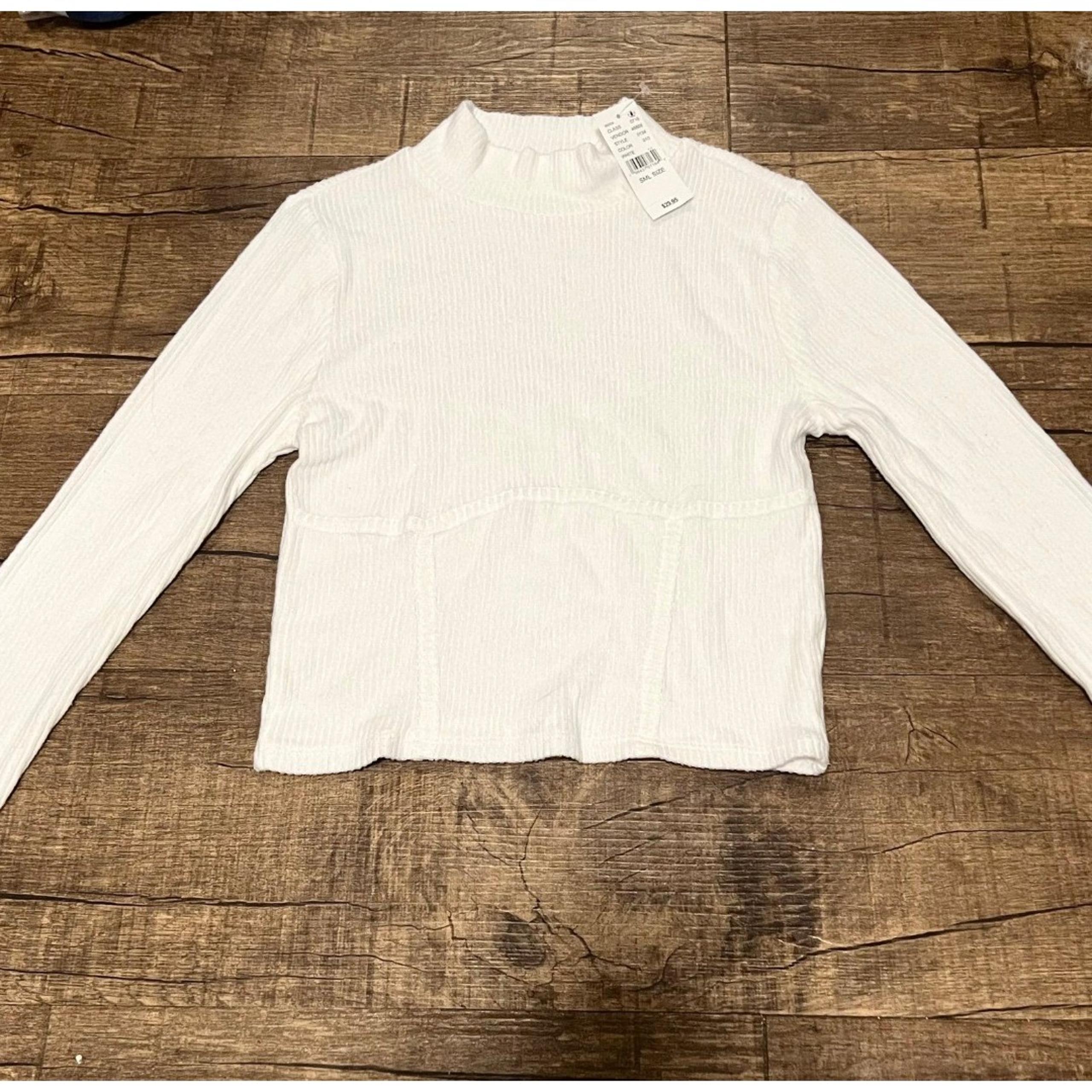NWT corset mock neck turtleneck ribbed knit top
