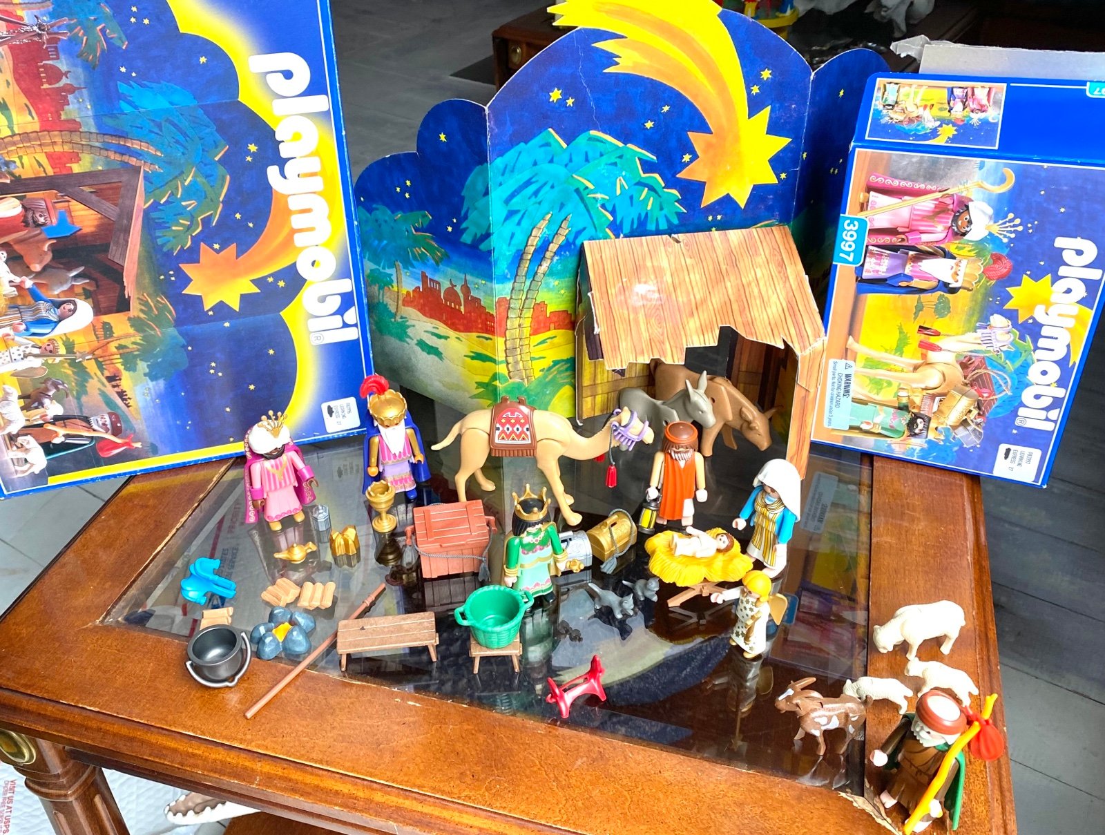 Playmobil Nativity Set 3996 3997 Stable All Figures Animals Christmas Story Book
