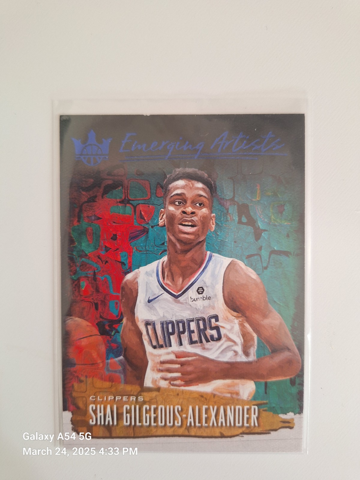 Shai gilgeous alexander court kings emerging artist numbered/25 rookie card