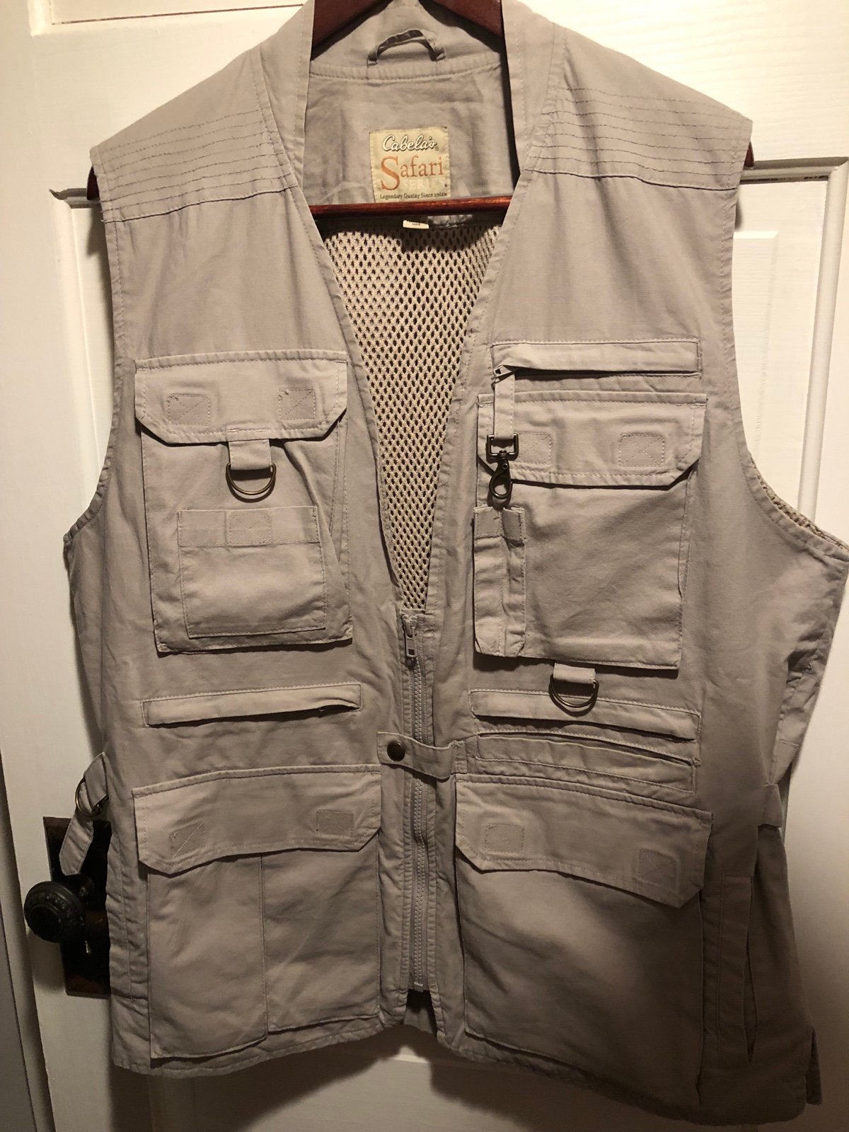 Cabela’s Safari hunting vest. New without tags. Men’s Size large.