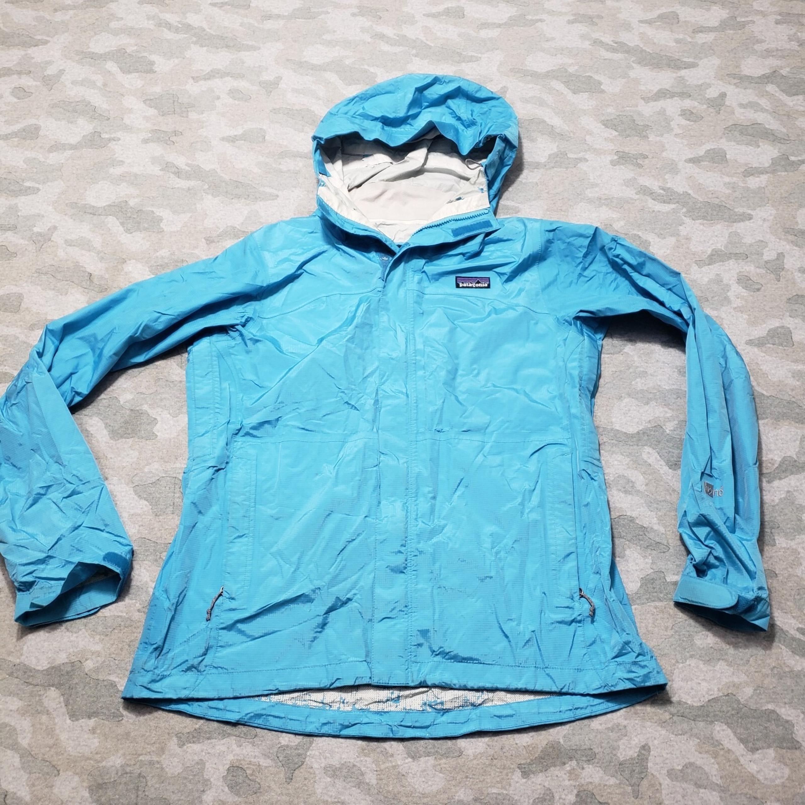 Patagonia Windbreaker Jacket Womens Medium Blue Full Zip Hooded