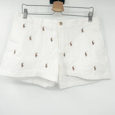 Polo Ralph Lauren Womens Summer Preppy All Over Pony Embroidered Chino Shorts 8