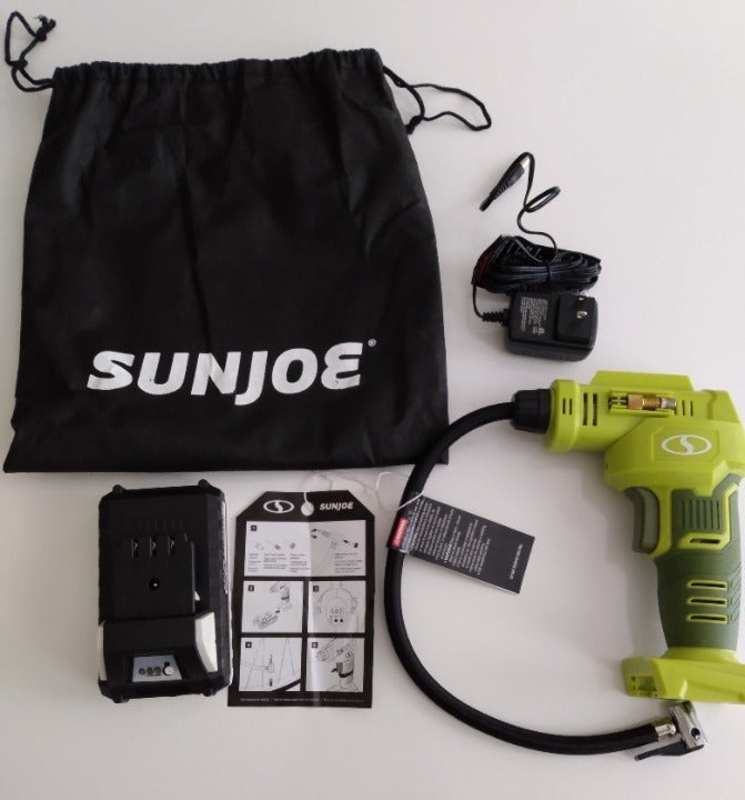 Sunjoe Cordless portable air compressor