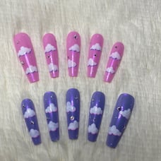 Clouds n Stars Press On Gel Nails