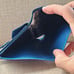 Louis Vuitton Wallet Card Holder Blue Leather Bifold Purse Made in Spain Authen