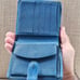 Louis Vuitton Wallet Card Holder Blue Leather Bifold Purse Made in Spain Authen