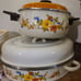 Vintage JMP Sweet Flowers Enamelware Cooking Set
