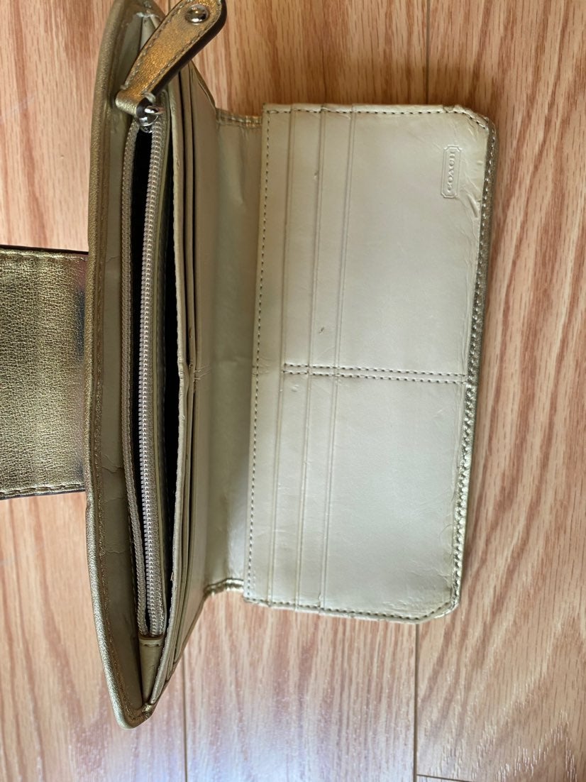 COACH gold multi-color handbag & high quality wallet