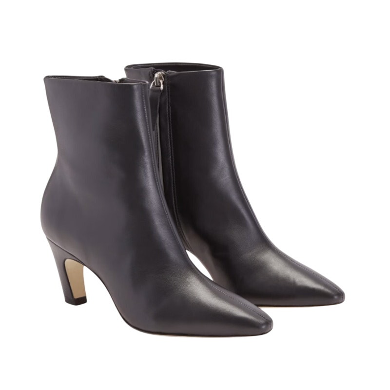 EVERLANE Women's The Short Banana Leather Boot in Black-Size 9