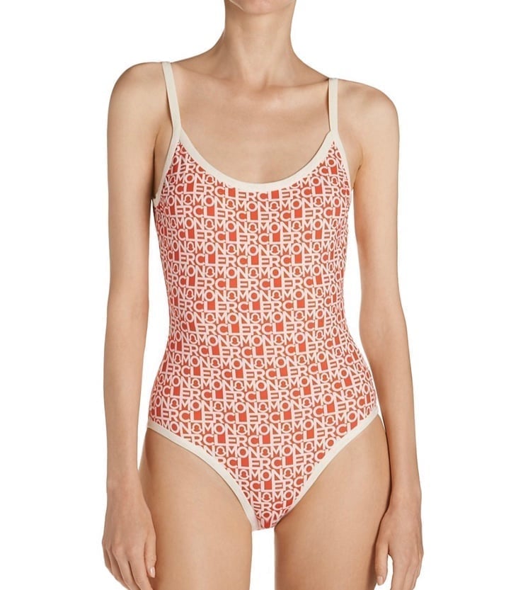 Authentic NWT Moncler Logo Print One Piece Swimsuit
