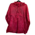 Lands' End Burgundy Red Hooded Zip Up Rain Jacket, Mens Size XL Outdoor Pockets