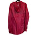 Lands' End Burgundy Red Hooded Zip Up Rain Jacket, Mens Size XL Outdoor Pockets
