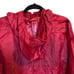 Lands' End Burgundy Red Hooded Zip Up Rain Jacket, Mens Size XL Outdoor Pockets