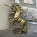 BRASS UNICORN STATUE WHIMSICAL FAIRYTALE