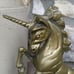 BRASS UNICORN STATUE WHIMSICAL FAIRYTALE