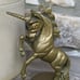BRASS UNICORN STATUE WHIMSICAL FAIRYTALE