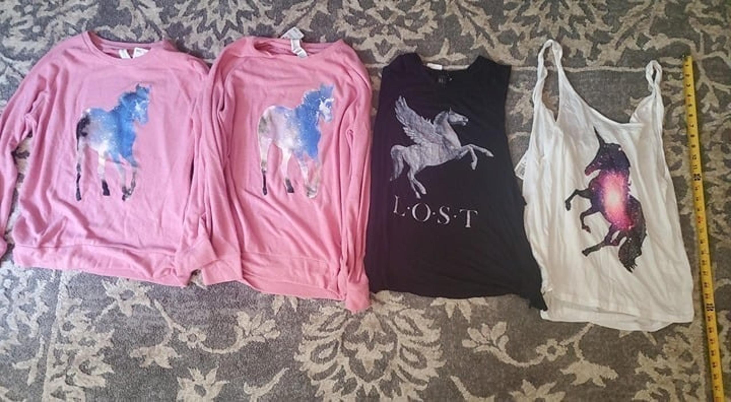 4pack lot bundle Forever21 F21 unicorn pegasus tanks sweatshirts S M NWT pink
