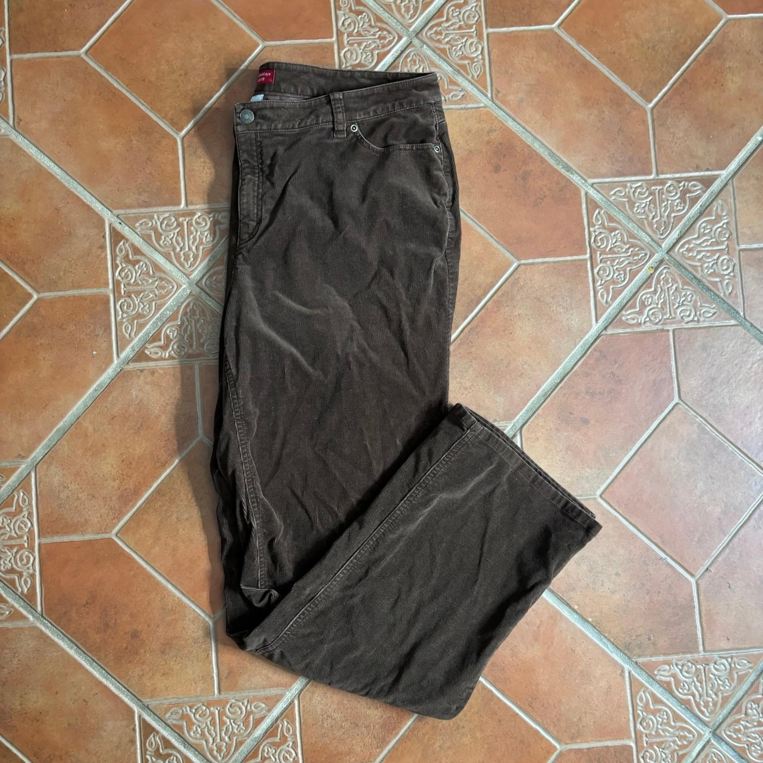 Charter Club Slim It Up Vintage Style Brown Corduroy Pants Womens Size 14