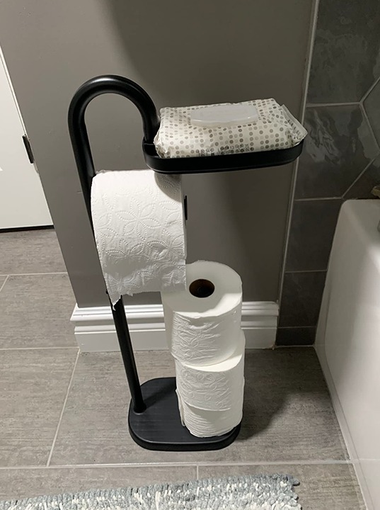 Toilet Paper Storage/Holder Stand - Free-Standing with a Weighted Base