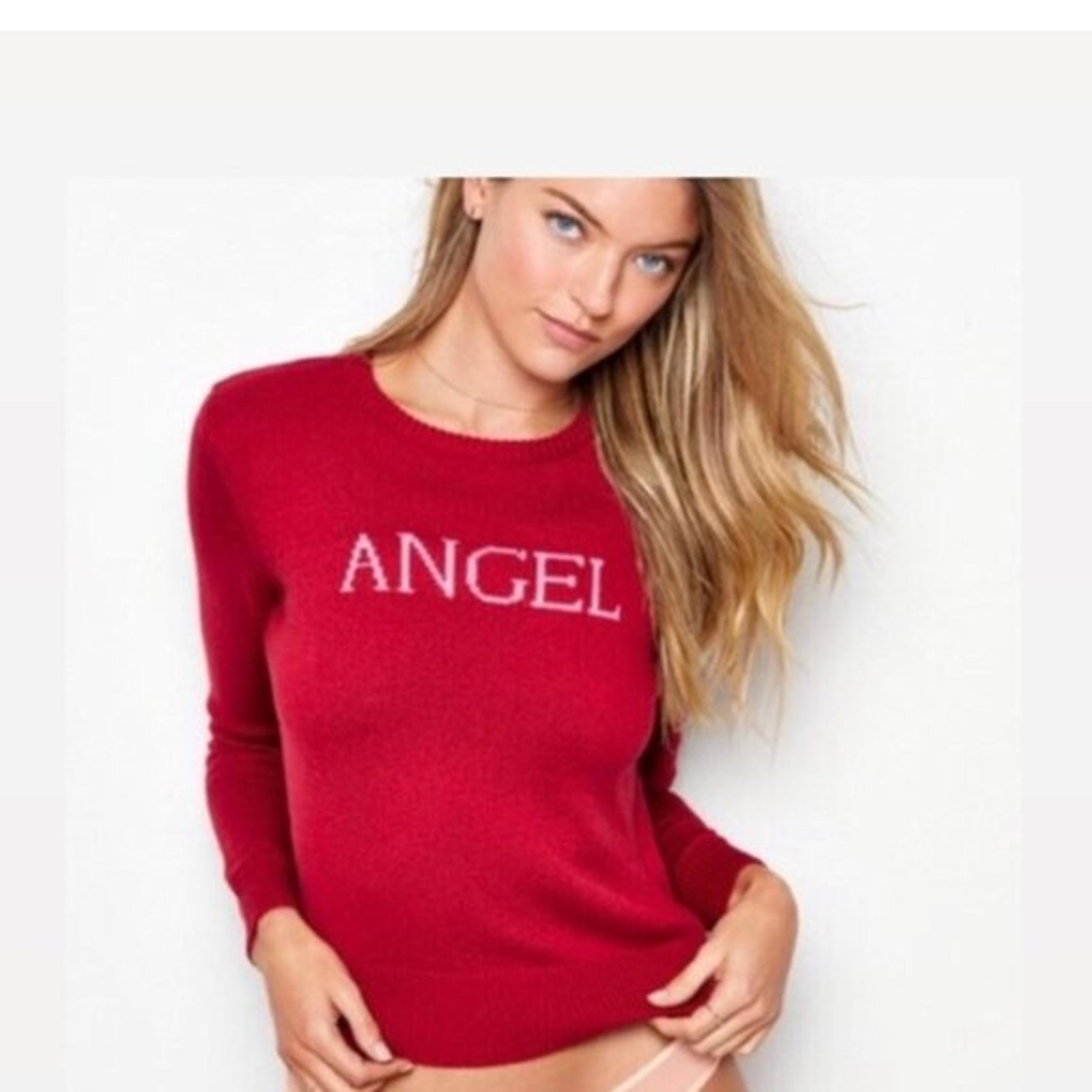 Victoria's Secret Women's Red Crew Neck Angel Sweater Size Large