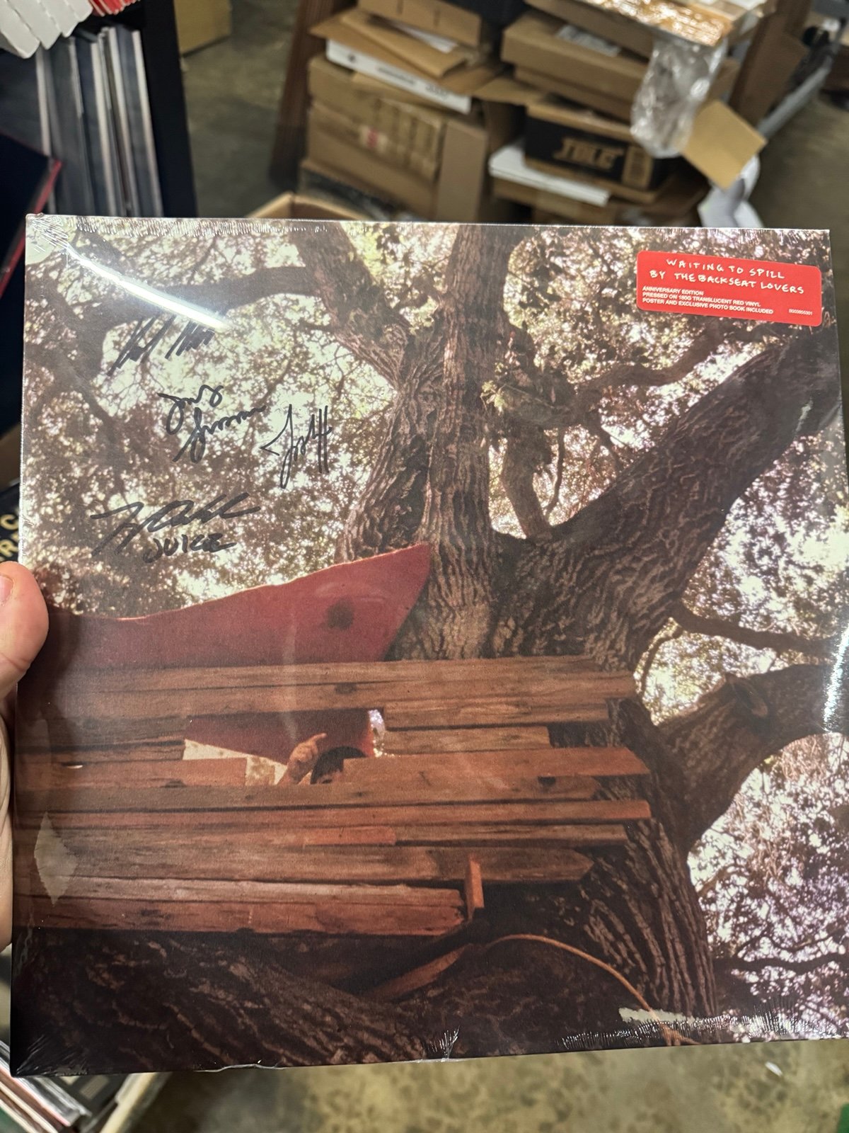 Vinyl the backseat lovers, waiting to spill red signed by the whole band