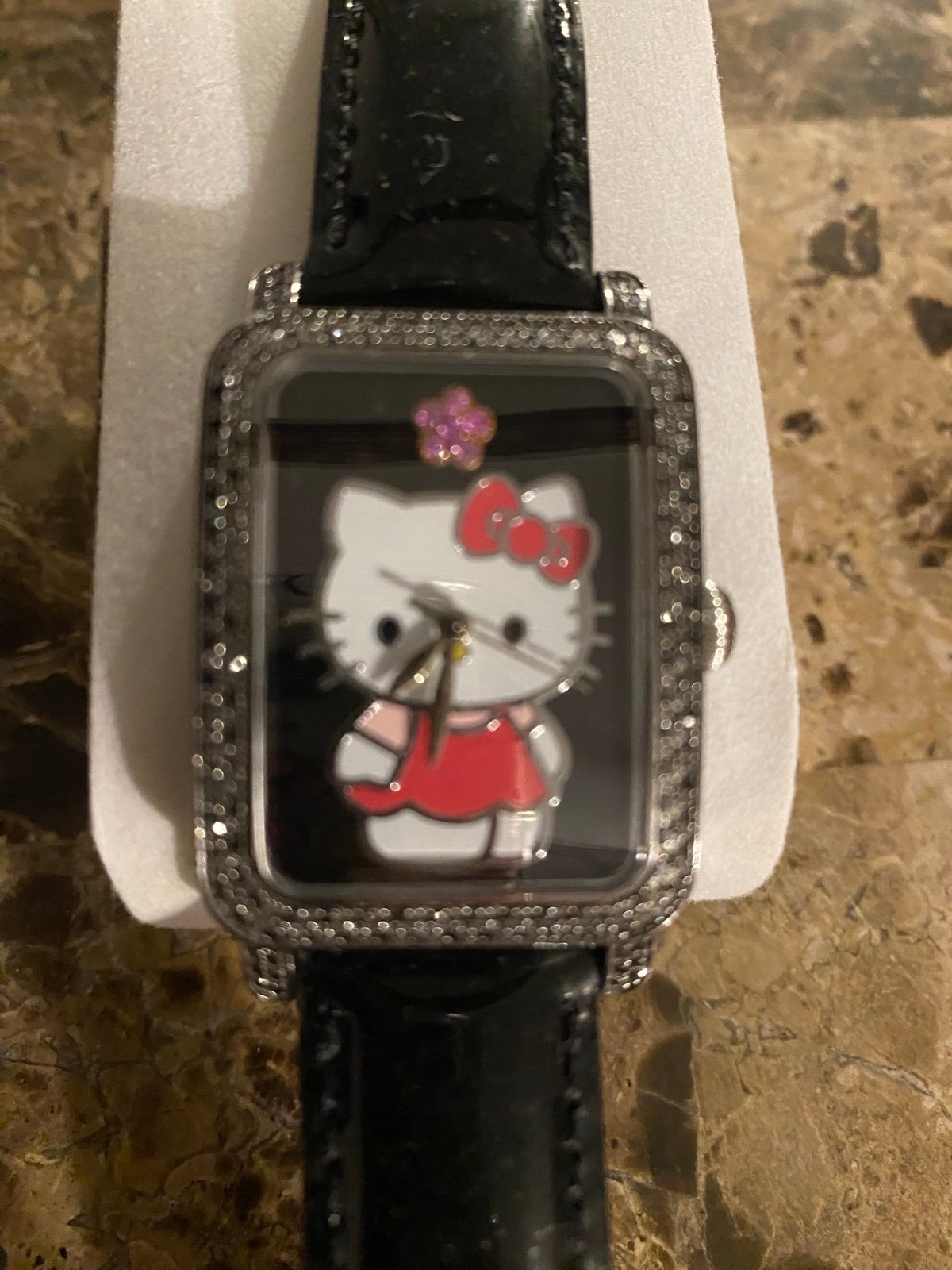 Kimora lee simmons Hello Kitty black diamond watch glam kitty collection