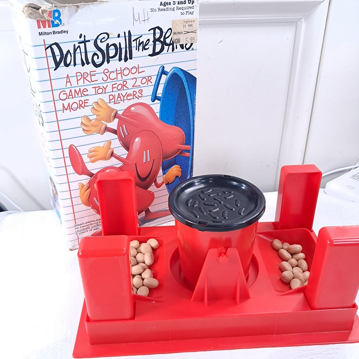Vintage Don't Spill the Beans Game by Milton Bradley 1986 #4785 pre-school toy