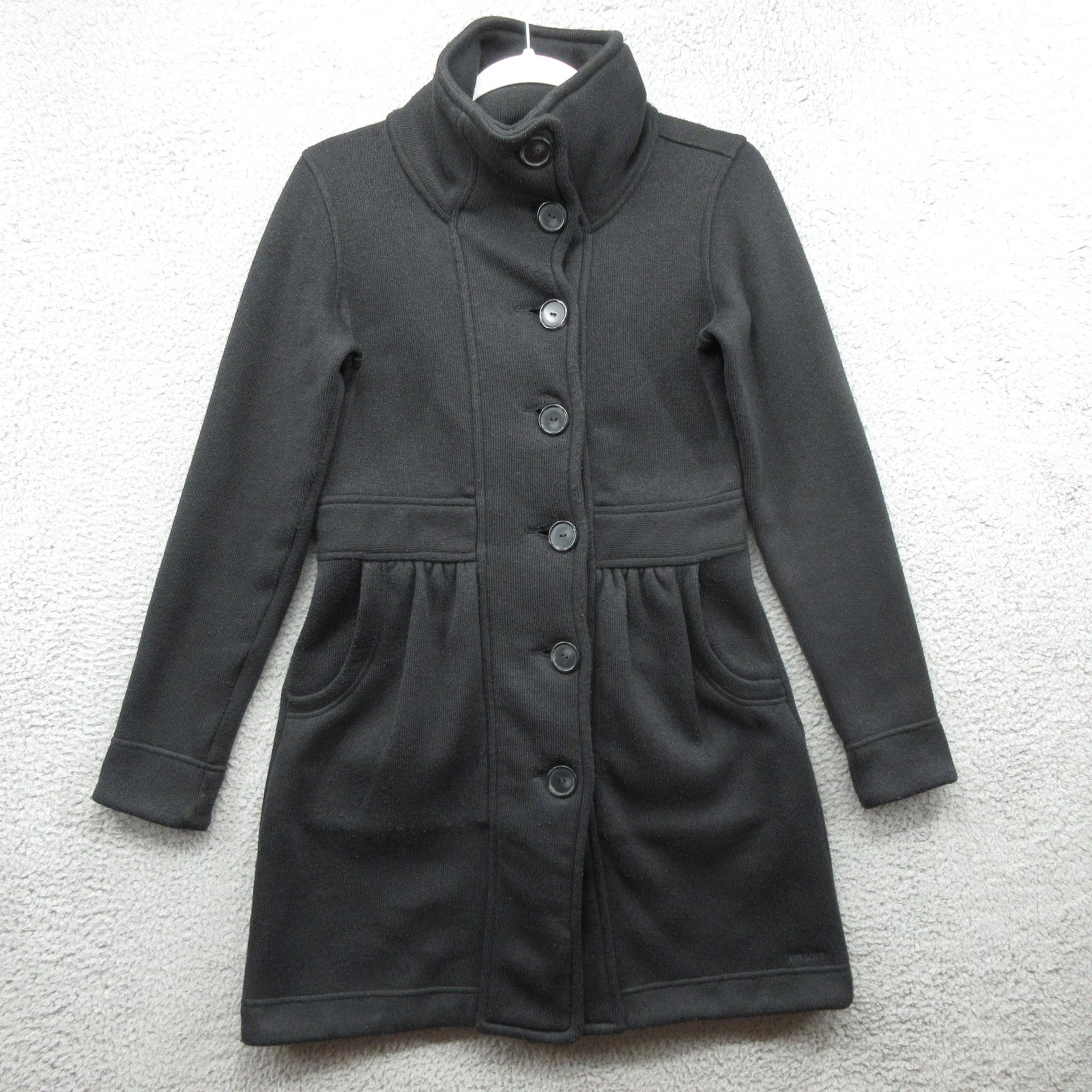 Patagonia Better Sweater Long City Jacket Coat Womens Small Black Button Up