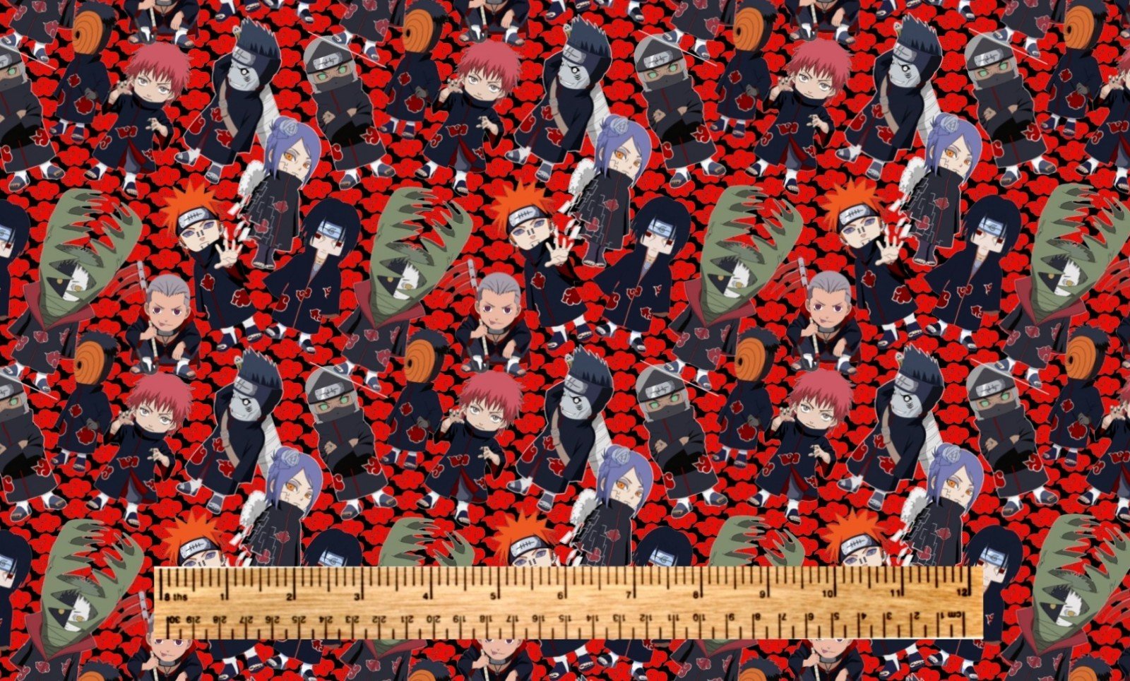 NARUTO AKATSUKI ANIME KAWAII FABRIC 1 YARD (36 X58 )